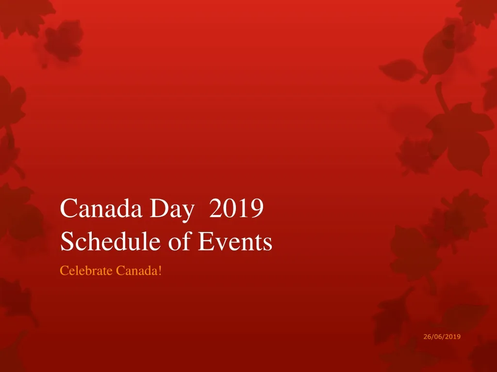 canada day 2019 schedule of events