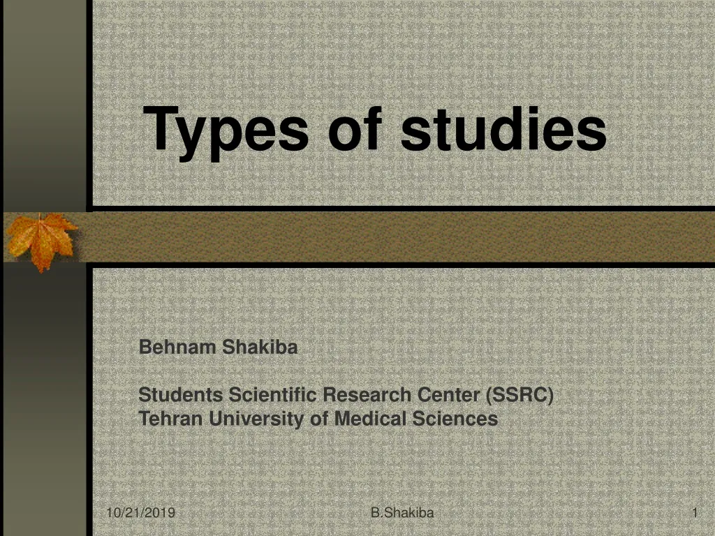 types of studies