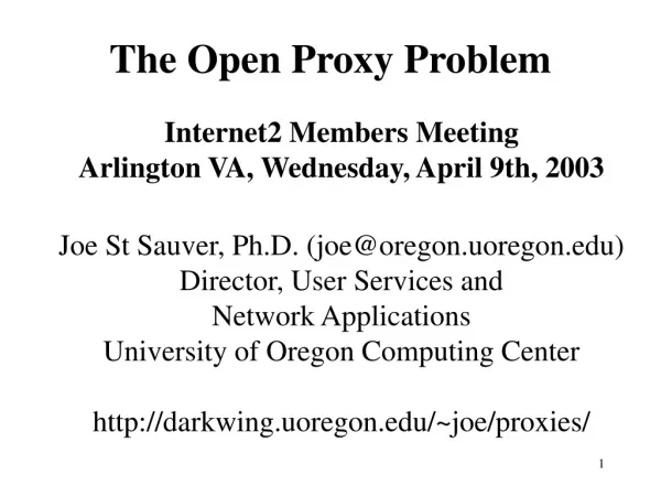 The Open Proxy Problem