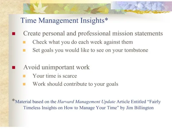 Time Management Insights