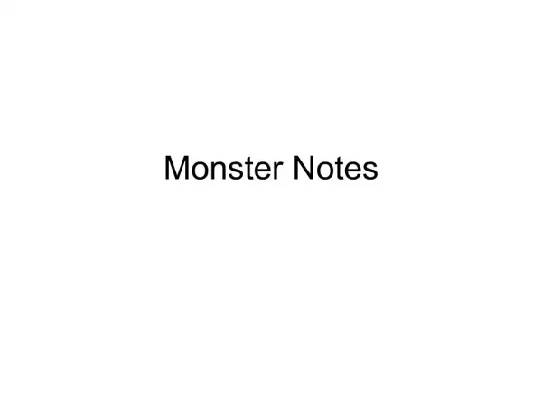 Monster Notes