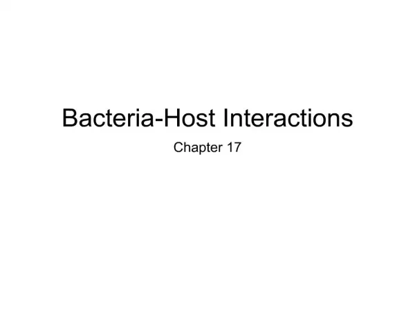 Bacteria-Host Interactions