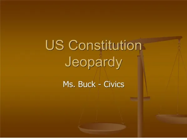 US Constitution Jeopardy