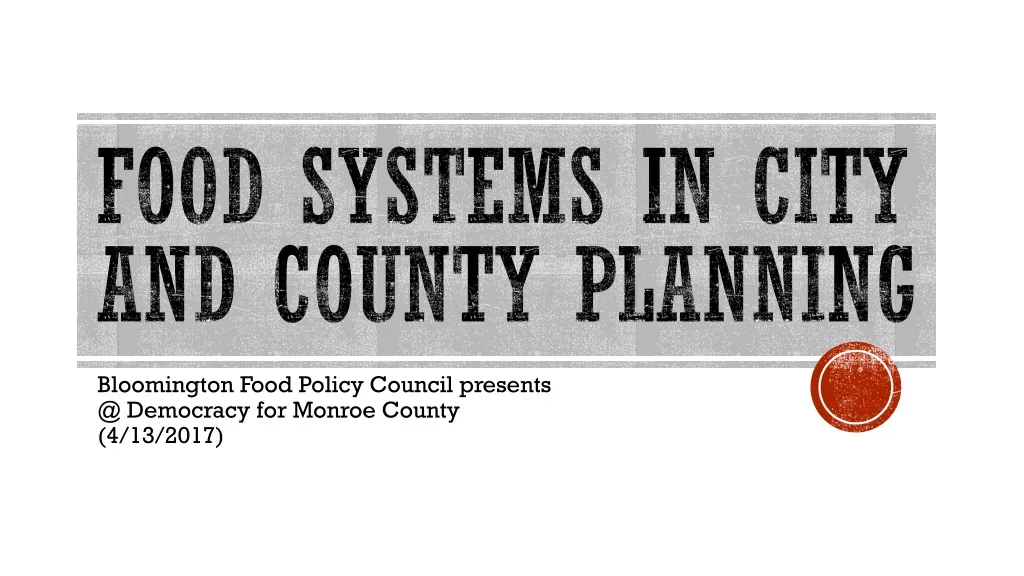 food systems in city and county planning