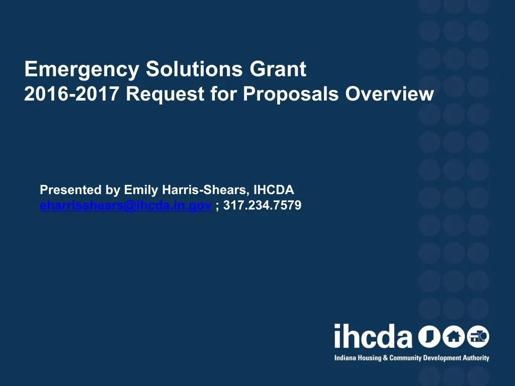 emergency solutions grant 2016 2017 request for proposals overview