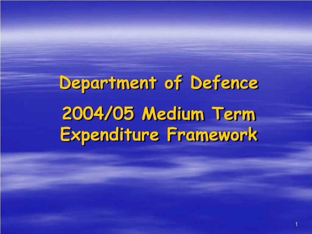 department of defence 2004 05 medium term