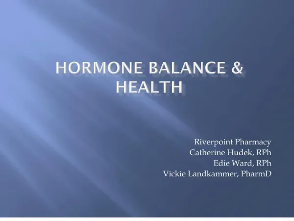 Hormone Balance 2004