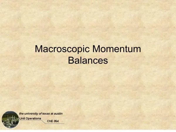Macroscopic Momentum Balances