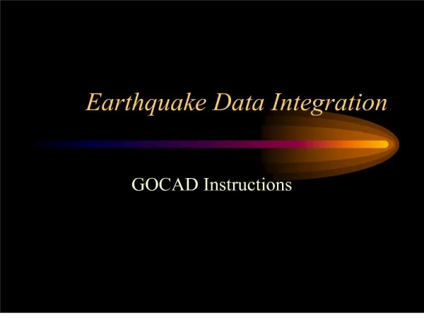 Earthquake Data Integration