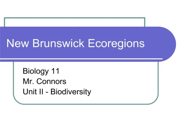 New Brunswick Ecoregions