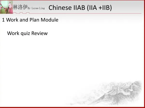 1 Work and Plan Module Work quiz Review