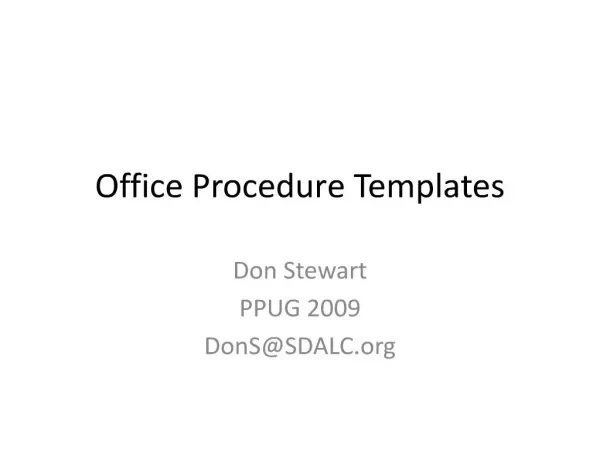 Office Procedure Templates