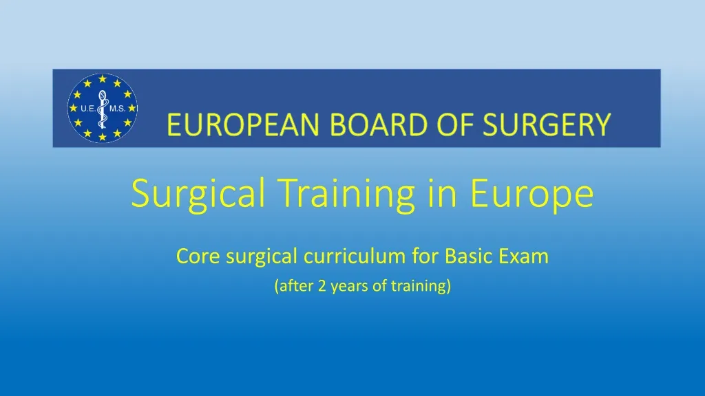 surgical training in europe