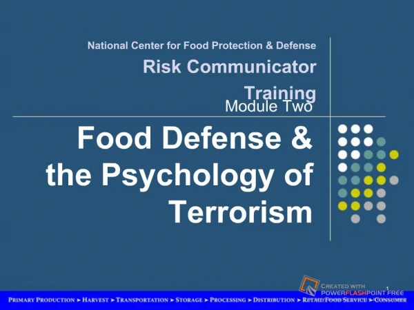 Food Defense and the Psychology of Terrorism