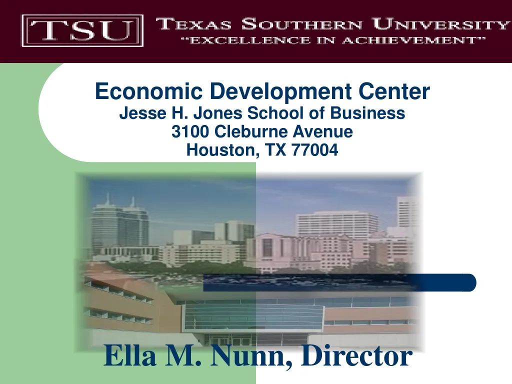 economic development center jesse h jones school of business 3100 cleburne avenue houston tx 77004