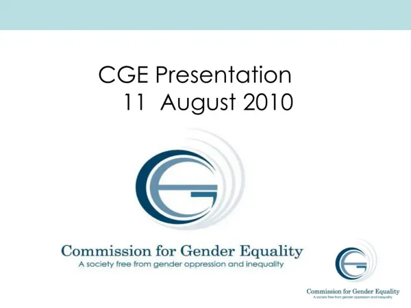 CGE Presentation 11 August 2010