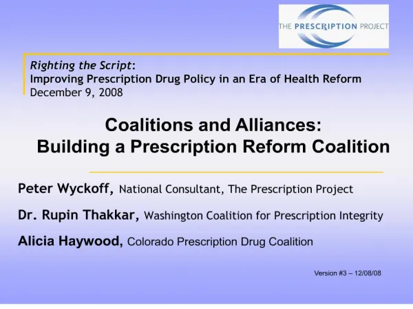 Righting the Script : Improving Prescription Drug Policy in an ...