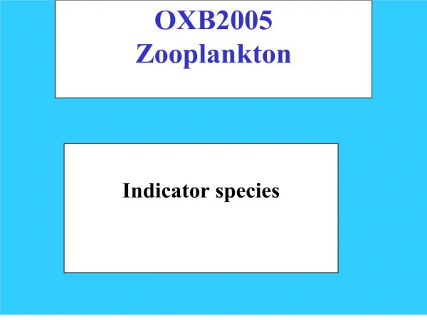 OXB2005 Zooplankton