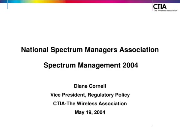 National Spectrum Managers Association Spectrum Management 2004