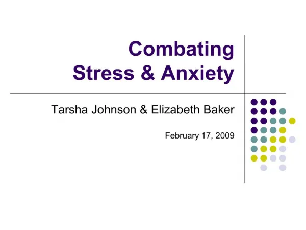 Combating Stress Anxiety