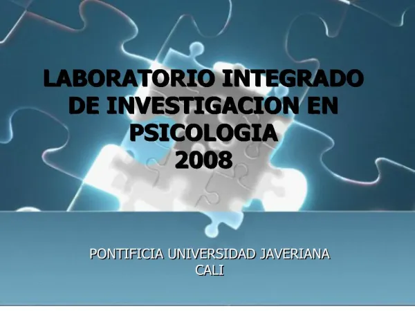 LABORATORIO INTEGRADO DE INVESTIGACION EN PSICOLOGIA 2008