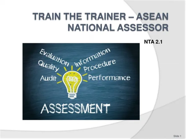 Train the Trainer – ASEAN NATIONAL ASSESSOR
