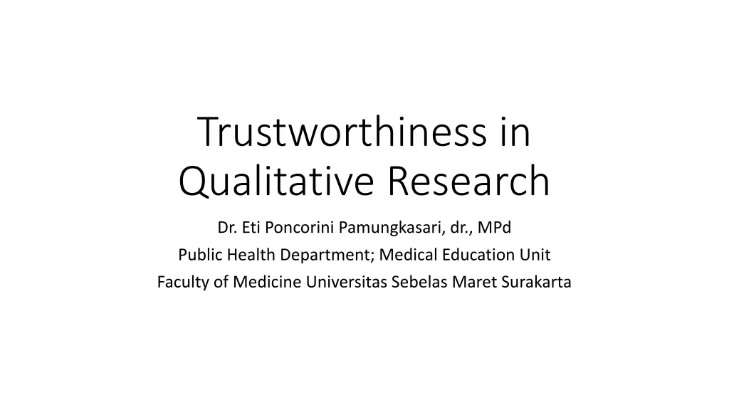 trustworthiness in qualitative research