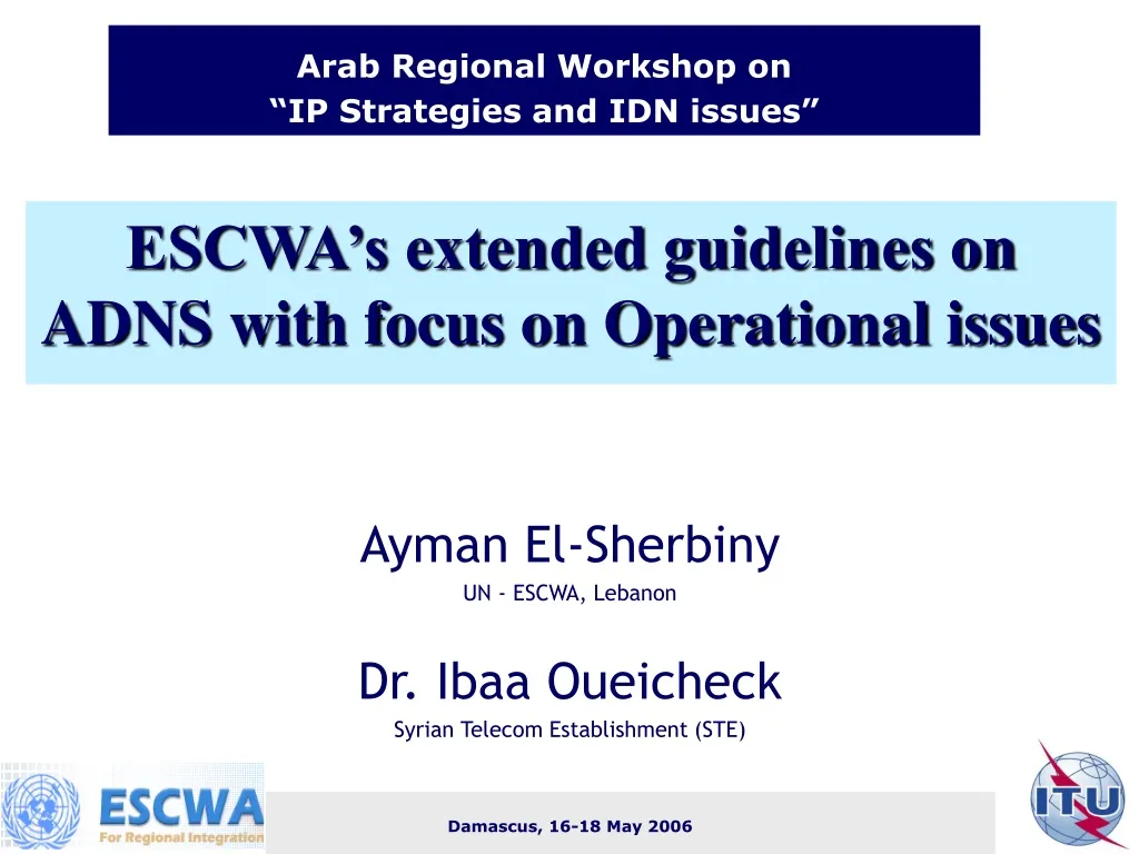 escwa s extended guidelines on adns with focus on operational issues