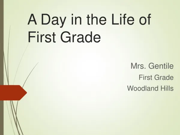 A Day in the Life of First Grade