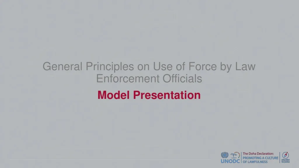 general principles on use of force by law enforcement officials
