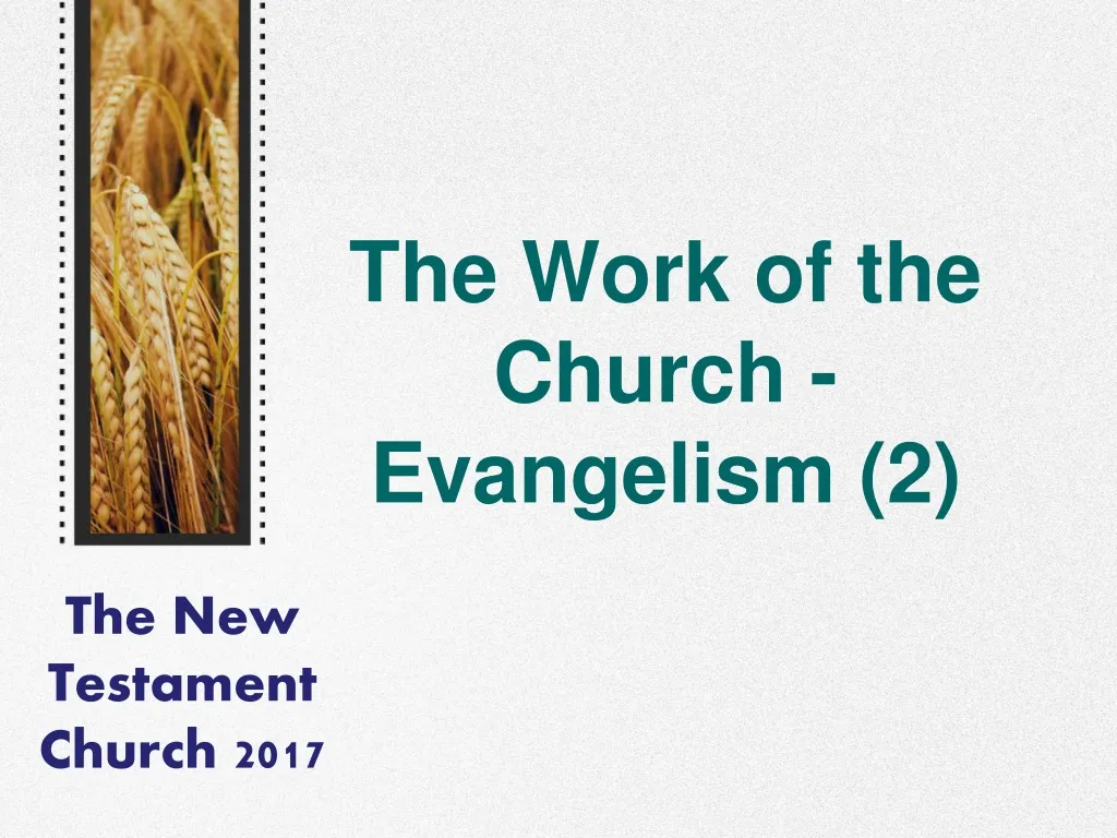 the work of the church evangelism 2