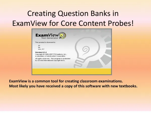 Creating Question Banks in ExamView for Core Content Probes