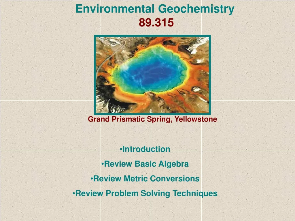 environmental geochemistry 89 315