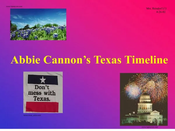 Abbie Cannon s Texas Timeline