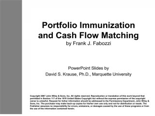 Portfolio Immunization and Cash Flow Matching by Frank J. Fabozzi - slide 1