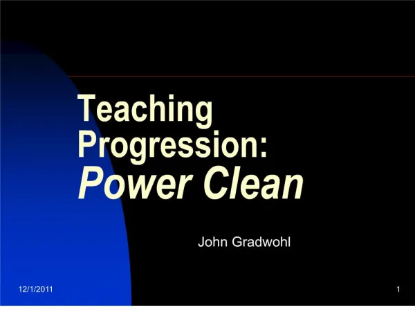 Teaching Progression: Power Clean