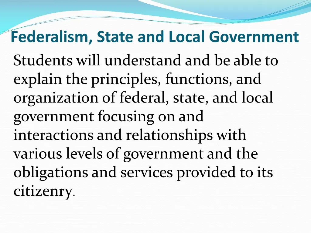 federalism state and local government