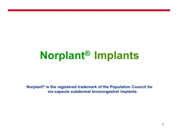 Norplant Implants