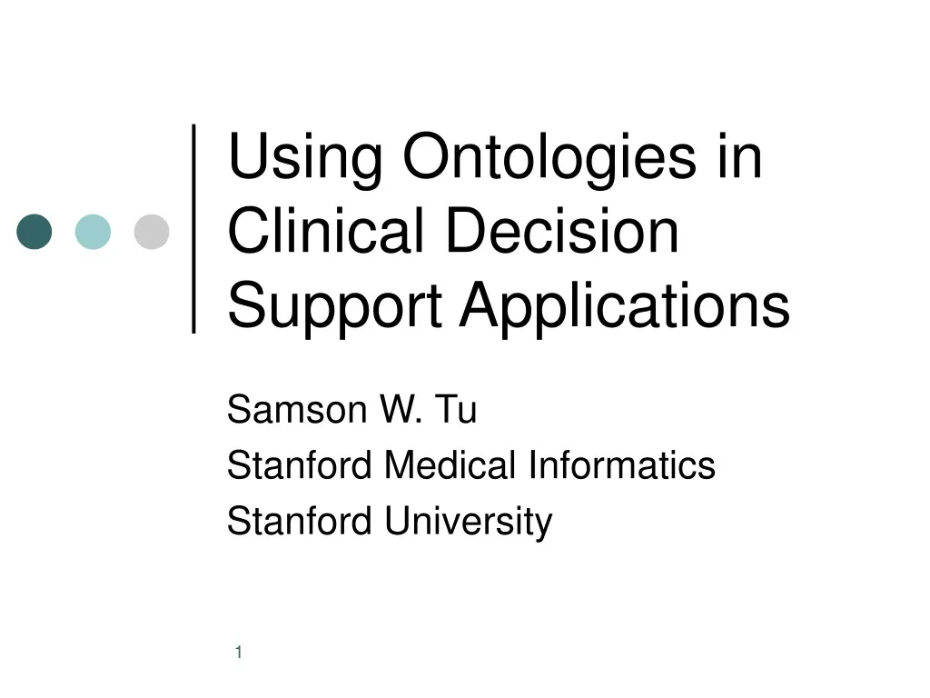 using ontologies in clinical decision support applications