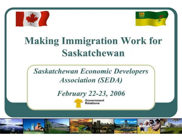 Making Immigration Work for Saskatchewan