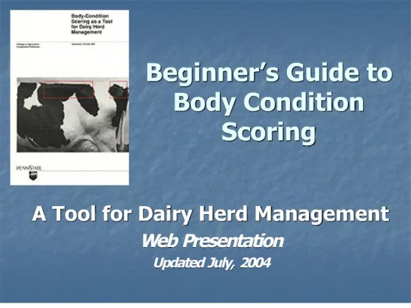 Beginner s Guide to Body Condition Scoring