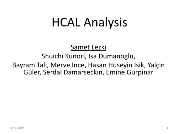 HCAL Analysis
