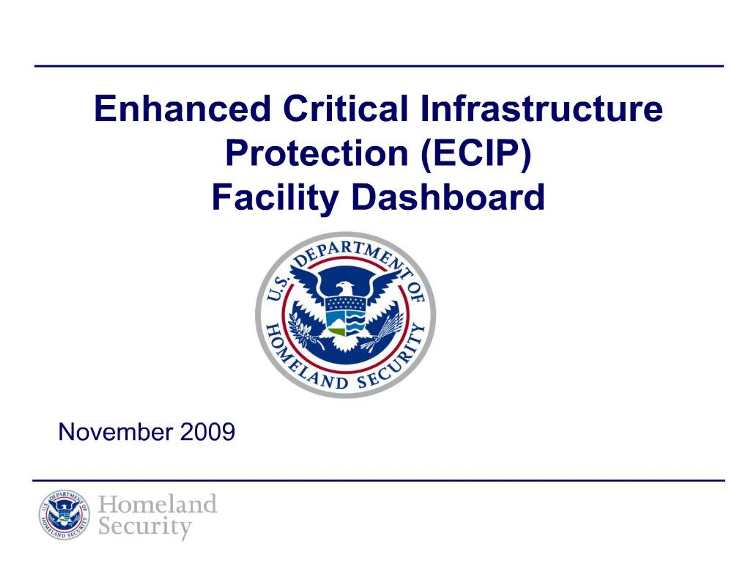 PPT - Enhanced Critical Infrastructure Protection ECIP Facility ...