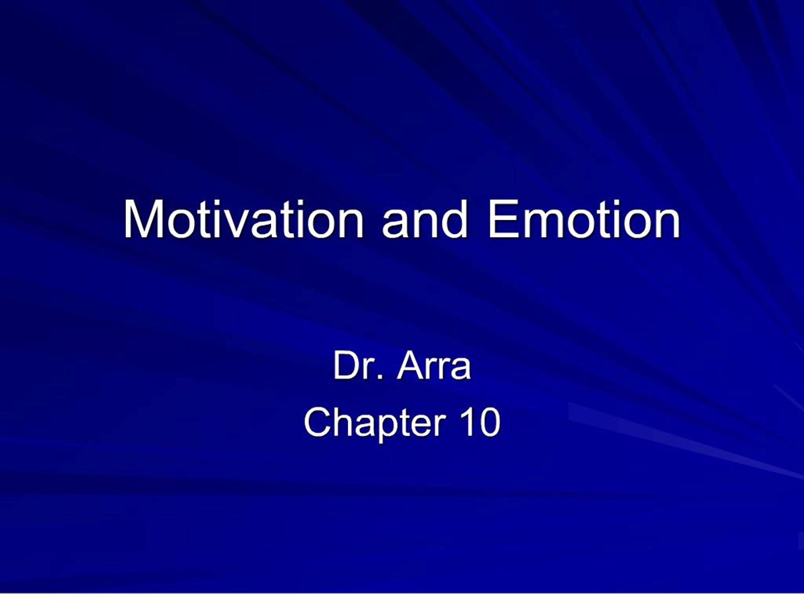 PPT - Motivation and Emotion PowerPoint Presentation, free download ...