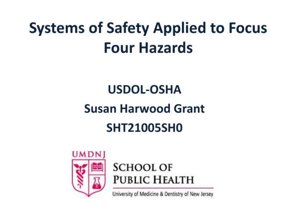 Systems of Safety Applied to Focus Four Hazards