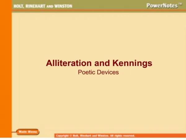 Alliteration and Kennings
