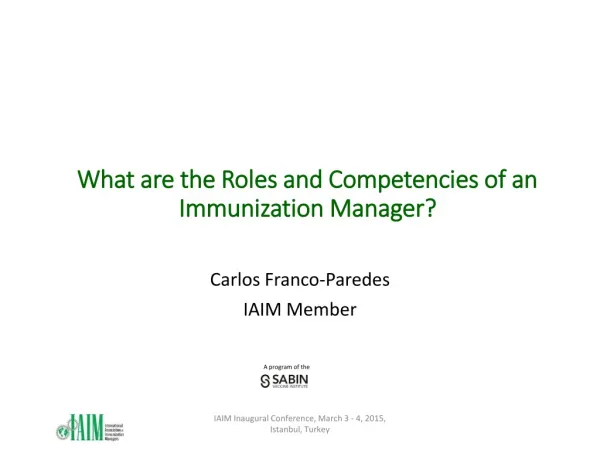 What are the Roles and Competencies of an Immunization Manager?