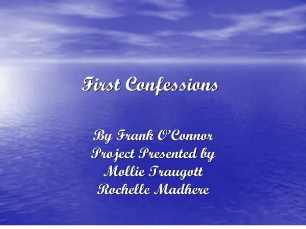 First Confessions