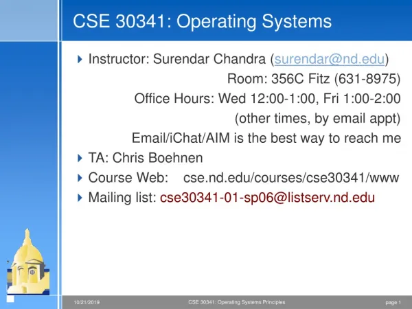 CSE 30341: Operating Systems