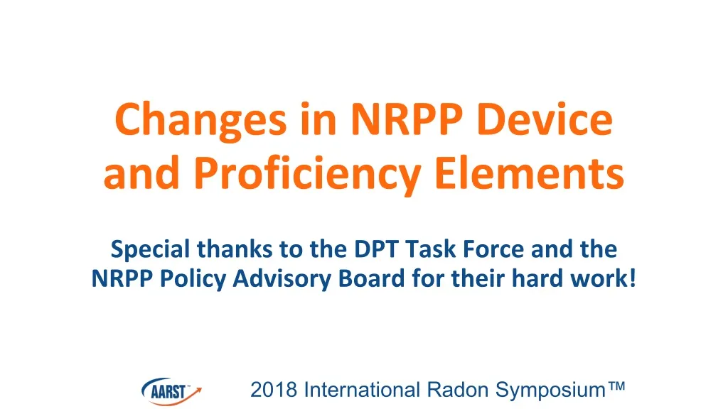 changes in nrpp device and proficiency elements